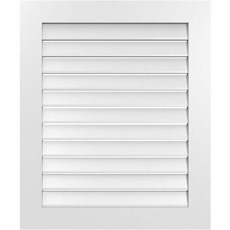 Ekena Millwork Vertical Surface Mount PVC Gable Vent: Functional, w/ 3-1/2"W x 1"P Standard Frame, 30"W x 36"H GVPVE30X3601SF
